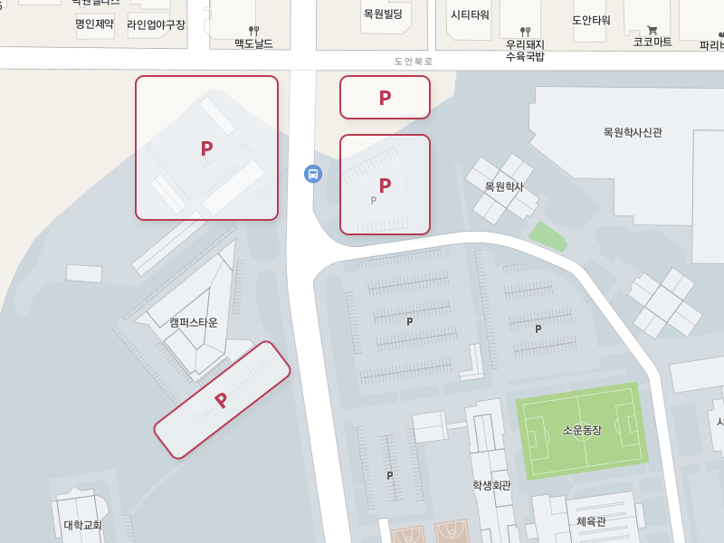 목원대학교 무료주차장을 안내하는 인포그래픽입니다. 무료주차구역은 정문 옆 좌,우측으로 개방되어 있으며, 정문 지나 들어가시면 캠퍼스타운 앞쪽으로 무료주차구역이 있습니다.